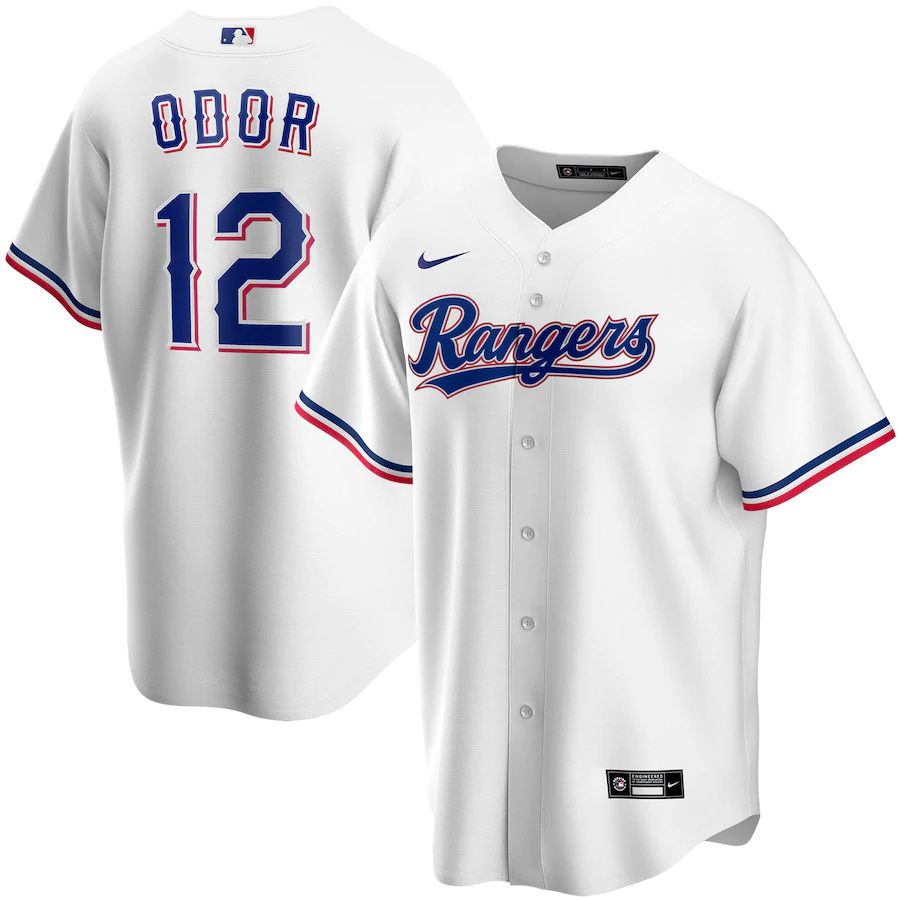 Mens Texas Rangers #12 Rougned Odor Nike White Alternate Replica Player MLB Jerseys